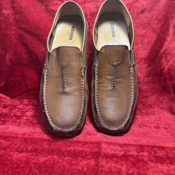 Men\'s Brown Leather Loafers Slip-Ons by Clarks main image 4